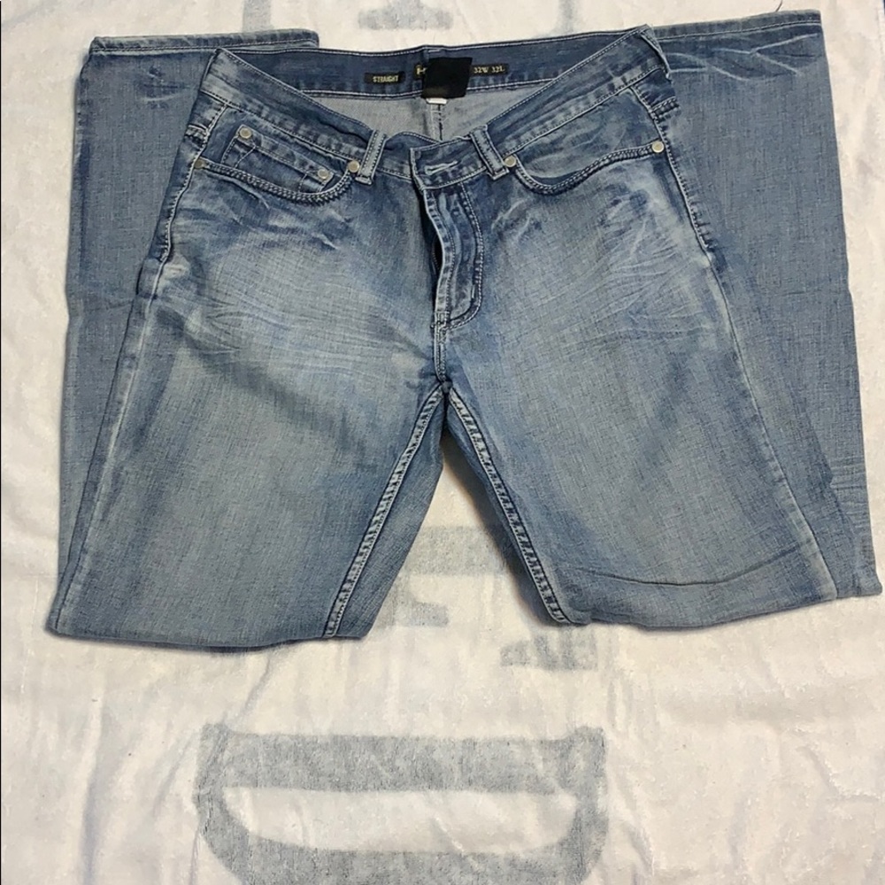Helix straight leg blue jeans